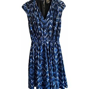 TAYLOR Womens Dress Cap Sleeve Blue And Black Floral Size 10‎